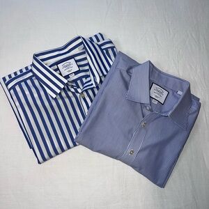 Charles Tyrwhitt Men’s Non Iron Wide Strip & Bengal Stripe Classic Fit 17.5x35